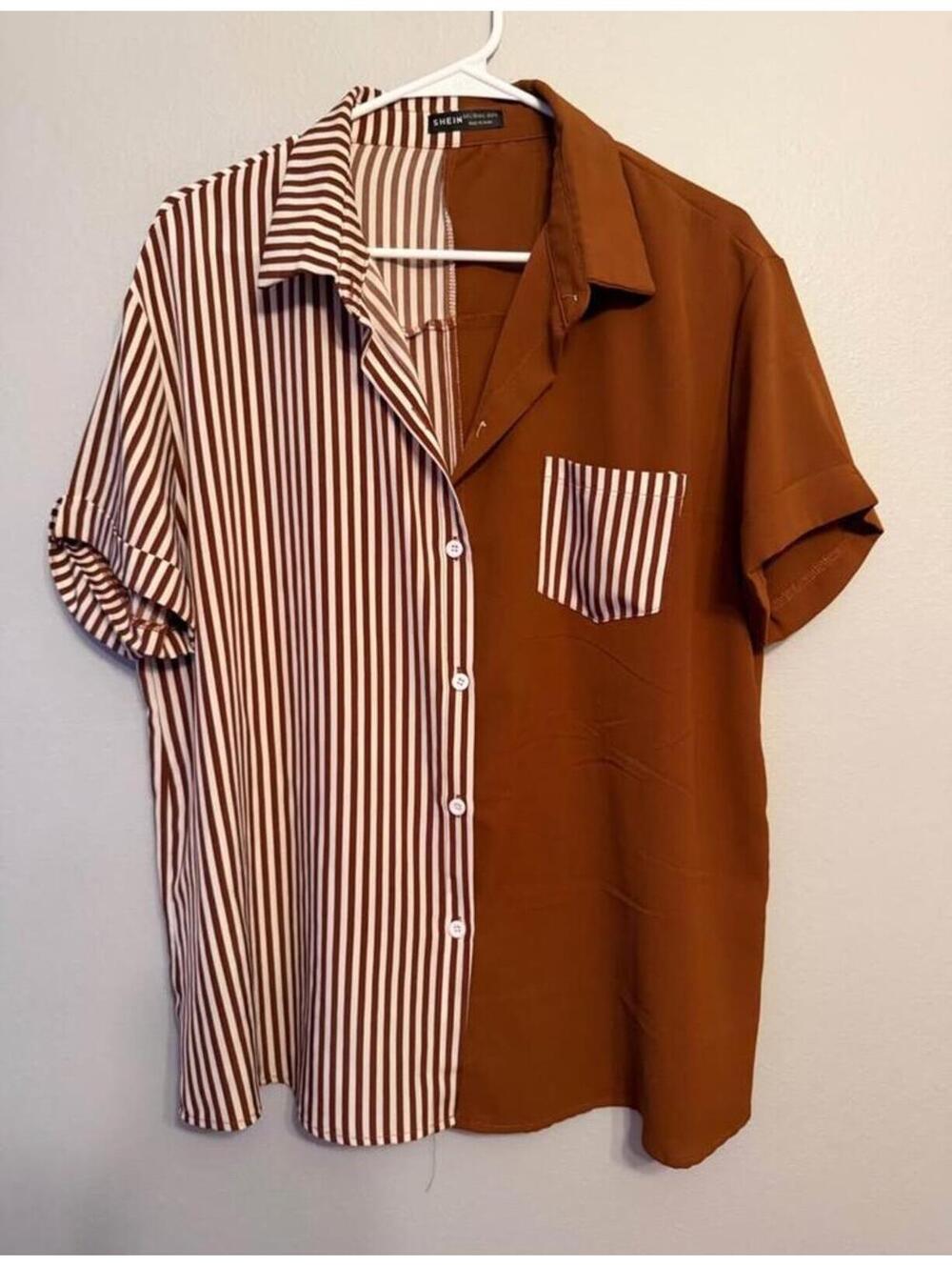 New SHEIN Button Down Blouse Fits L/XL